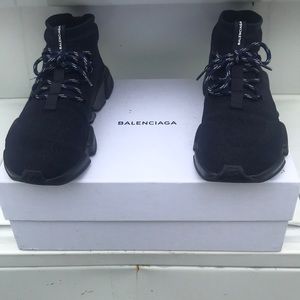 BALENCIAGA Speed lace trainer navy blue